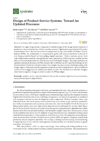 Design of Product–Service Systems: Toward an Updated Discourse