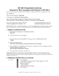ISO 639-3 New Code Request
