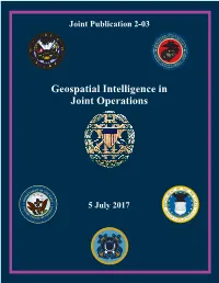 JP 2-03, Geospatial Intelligence in Joint Operations