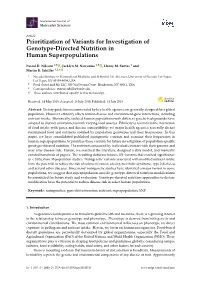 Prioritization of Variants for Investigation of Genotype-Directed Nutrition in Human Superpopulations