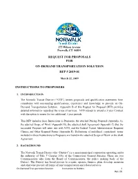 Request for Proposals for On-Demand Transportation Solution Rfp # 2019-01
