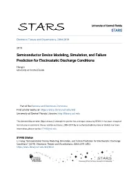 Semiconductor Device Modeling, Simulation, and Failure Prediction for Electrostatic Discharge Conditions