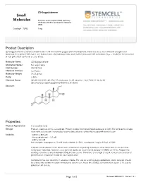Small Molecules in Solution Has Rarely Been Reported, However, As a General Guide We Recommend Storage in DMSO at -20°C