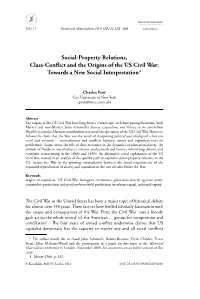 Social-Property Relations, Class-Conflict and The