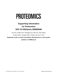 Supporting Information for Proteomics DOI 10.1002/Pmic.200800646