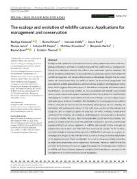 The Ecology and Evolution of Wildlife Cancers: Applications for Management and Conservation