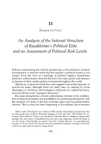 11 an Analysis of the Internal Structure of Kazakhstan's Political