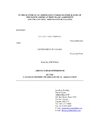 Amicus Curiae Submission of Canadian Generic
