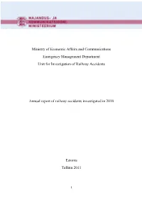 Annual Report of Railway Accidents Investigated in 2010