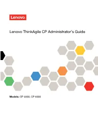 Lenovo Thinkagile CP Administrator's Guide