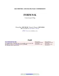 VICI PROPERTIES INC. Form 8-K Current Event