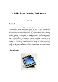A Tablet Based Learning Environment