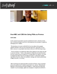 How NBC and CBS Are Using Psas As Promos