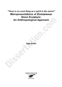 Misrepresentations of Zimbabwean Stone Sculpture: an Anthropological Approach
