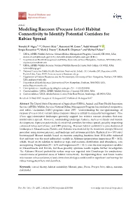Modeling Raccoon (Procyon Lotor) Habitat Connectivity to Identify Potential Corridors for Rabies Spread