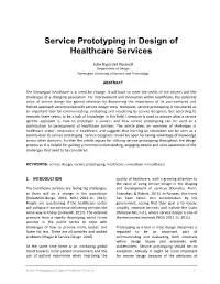 Service Prototyping in Design of Healthcare Services