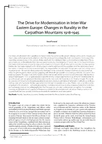 Changes in Rurality in the Carpathian Mountains 1918-1945