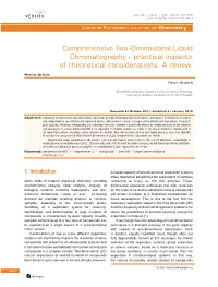 Comprehensive Two-Dimensional Liquid Chromatography - Practical Impacts of Theoretical Considerations
