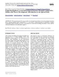 Exploring Resilience in Social-Ecological Systems Through Comparative Studies and Theory Development: Introduction to the Special Issue