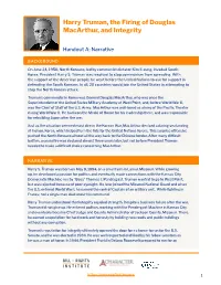 Harry Truman, the Firing of Douglas Macarthur, and Integrity