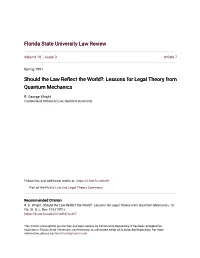 Lessons for Legal Theory from Quantum Mechanics