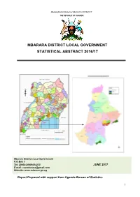 Mbarara District Local Government Statistical Abstract 2016/17