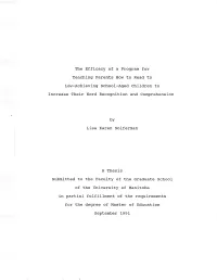 The Efficacy of a Program for of the University of Manitoba in Partial