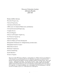 Worcester Polytechnic Institute Advisory Boards 2007-08