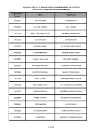 (Advt. No. 03/2019) Provisionally Accepted for Document Verification