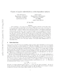 Classes of Graphs Embeddable in Order-Dependent Surfaces
