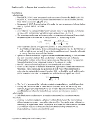 Correlation • References: O Kendall, M., 1938: a New Measure of Rank Correlation