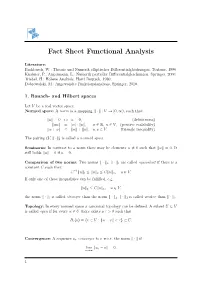 Fact Sheet Functional Analysis