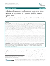 Isolation of Non-Tuberculous Mycobacteria