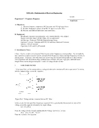 NAME Experiment 7 Frequency Response ______PARTNER