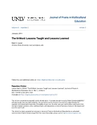 The N-Word: Lessons Taught and Lessons Learned