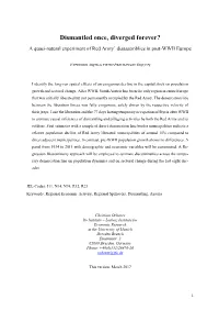 Dismantled Once, Diverged Forever? a Quasi-Natural Experiment of Red Army’ Disassemblies in Post-WWII Europe