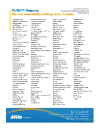 FUND™ Reports Franchiseregistry@Franchiseregistry.Com 1.800.485.9570 We Are Constantly Adding More Brands