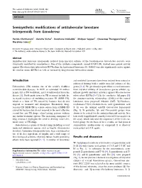 Semisynthetic Modifications of Antitubercular Lanostane