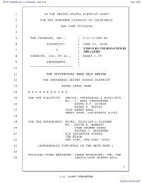 Transcript of Proceedings Held on 06/23/08, Before Judge Ware. Court