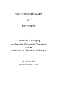 Vortragsprogramm Mit Abstracts