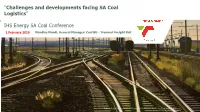 Challenges and Developments Facing SA Coal Logistics”