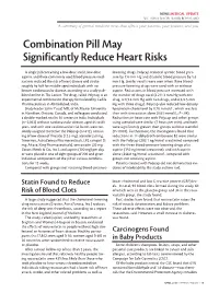 Combination Pill May Significantly Reduce Heart Risks
