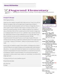 February 2018 Newsletter Principal's Message