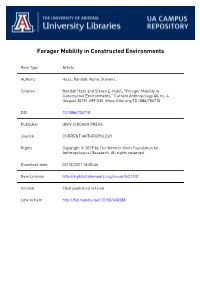 Forager Mobility in Constructed Environments