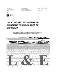 Locating and Estimating Air Emissions from Sources of Chromium
