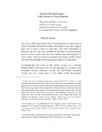 'My Dear Miss Brachvogel…' – a Ms Version of A