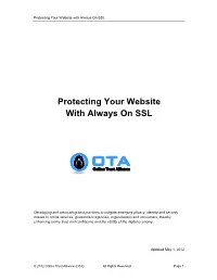 Protecting Your Website with Always on SSL