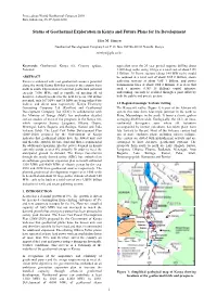 Status of Geothermal Development