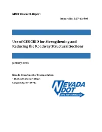 Use of GEOGRID for Strengthening and Reducing the Roadway Structural Sections