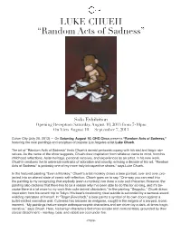 LUKE CHUEH “Random Acts of Sadness”